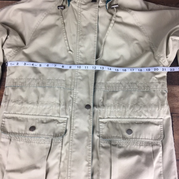 Jacket London Fog Tan & Green Removable Hood Jacket Coat - Picture 12 of 15